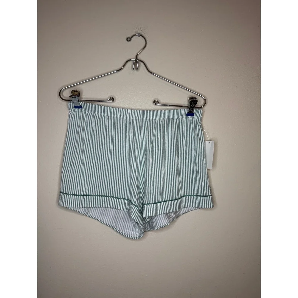 Nordstrom Womens XS Green White Skinny Stripe Modal Pajama Set 2PC NWT